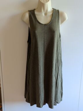 Madewell Olive Scoop-Neck Sleeveless Mini Dress